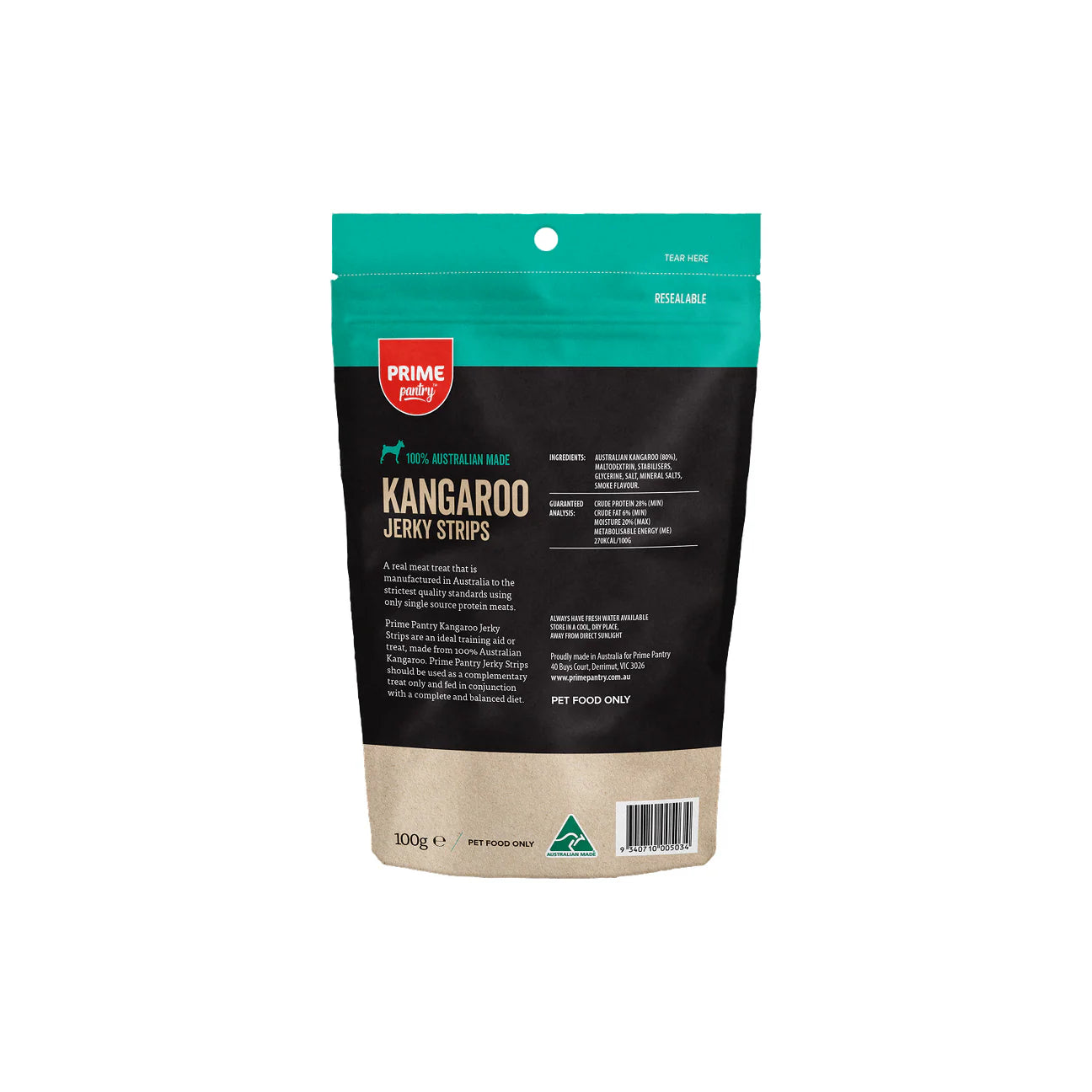 PRIME100 KANGAROO JERKY STRIPS 100G