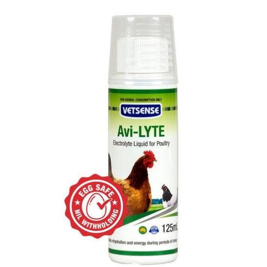Vetsense Avi-Lyte electrolyte liquid for poultry bottle on a white background