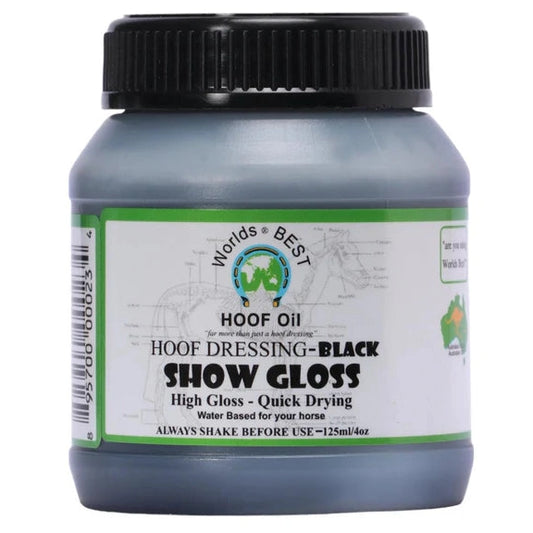 WORLDS BEST HOOF OIL SHOW GLOSS BLACK 125ML