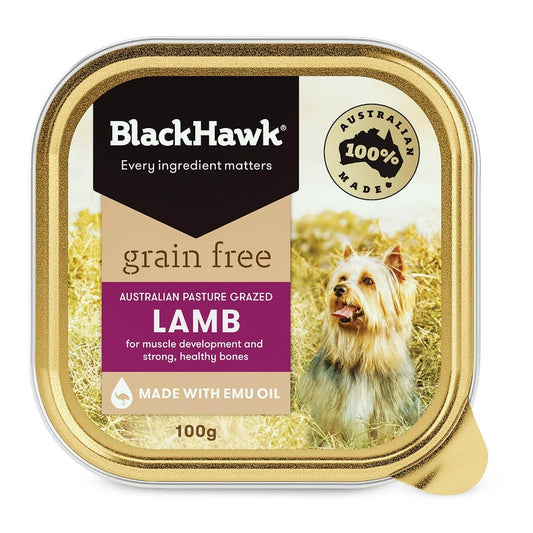 BLACKHAWK K9 GRAIN FREE LAMB 100GM 9s