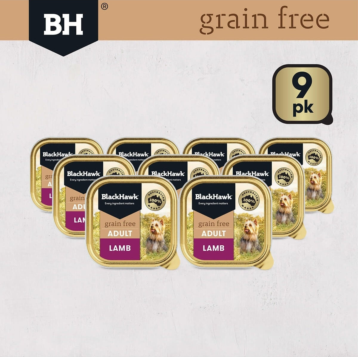 BLACKHAWK K9 GRAIN FREE LAMB 100GM 9s