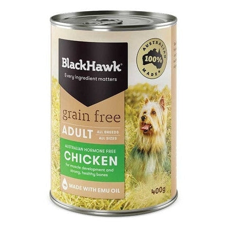 BLACKHAWK K9 GRAIN FREE CHICKEN 400GM 12s