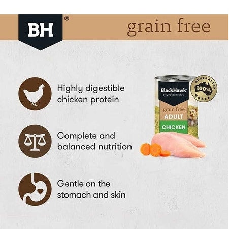 BLACKHAWK K9 GRAIN FREE CHICKEN 400GM 12s