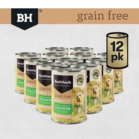 BLACKHAWK K9 GRAIN FREE CHICKEN 400GM 12s