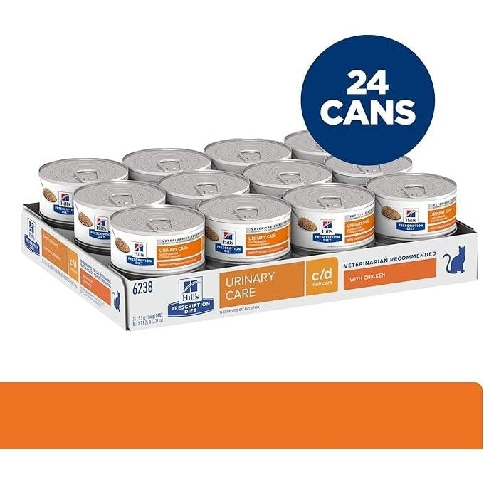 HILL'S PRESCRIPTION DIET FELINE C/D MULTICARE CHICKEN MINCE 156GM 24s