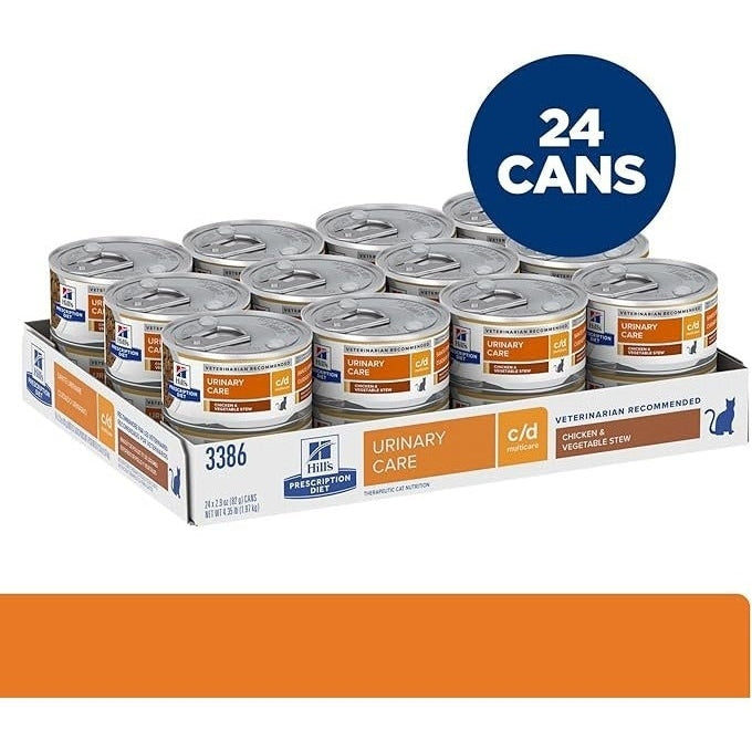 HILL'S PRESCRIPTION DIET FELINE C/D CHICK VEG STEW 82GM 24s