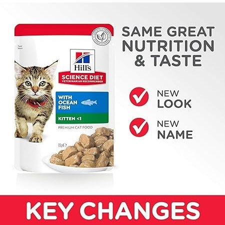 HILL'S SCIENCE DIET FELINE KITTEN OFISH 85GM 12s POUCH
