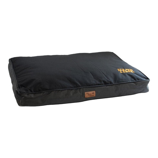 DOG CUSHION - IT'S BED TIME PATIO BLACK/GREY