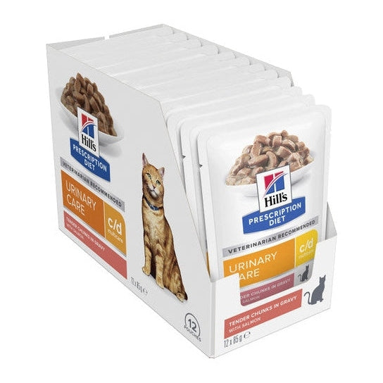 HILL'S PRESCRIPTION DIET FELINE C/D SALM 85GM 12s POUCH