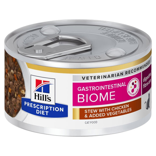HILL'S PRESCRIPTION DIET FELINE GI BIOME CH/VG STEW 82GM 24s