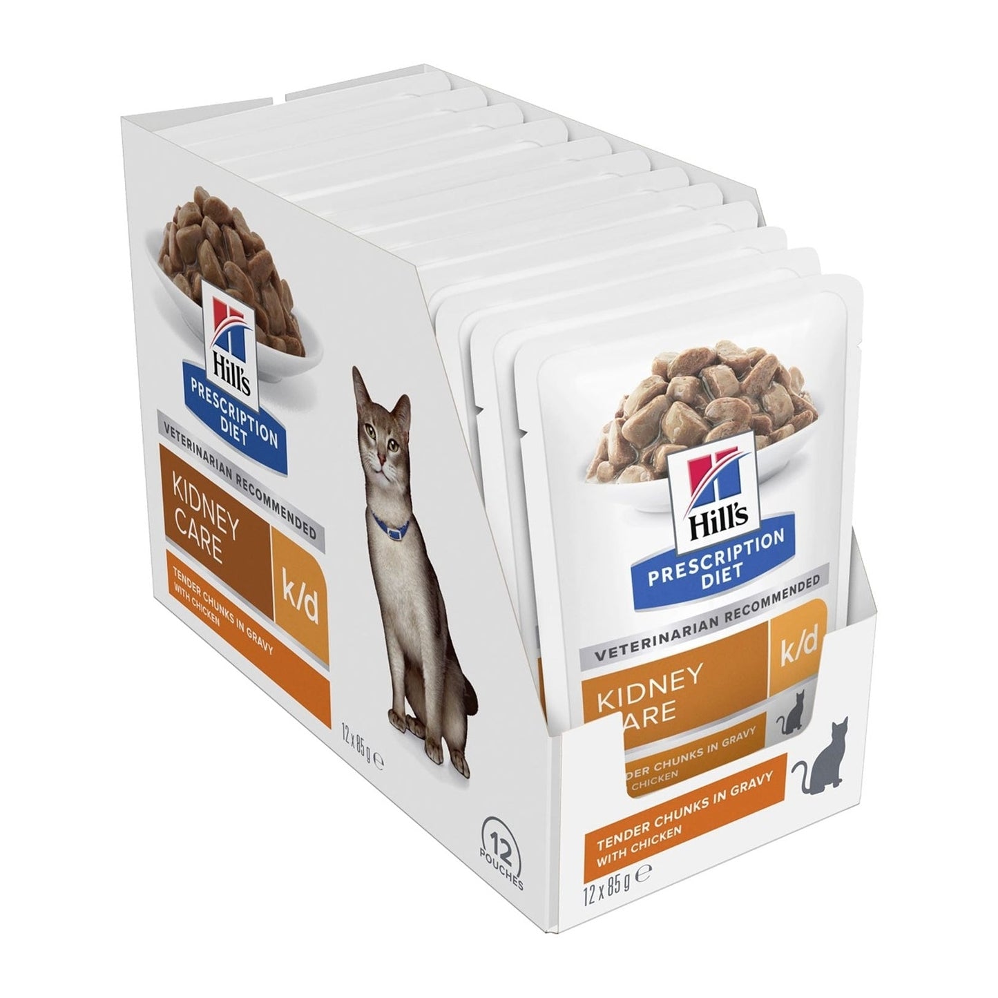 HILL'S PRESCRIPTION DIET FELINE K/D CHK 85GM 12s POUCH