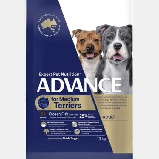 ADVANCE DOG MEDIUM TERRIERS OCEAN FISH WITH RICE 13KG