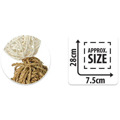 SMALL ANIMAL/BIRD TOY - NATURALS - 3 BALLS