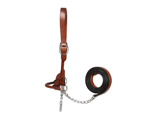 ROLLED SHOW CATTLE HALTER - TAN