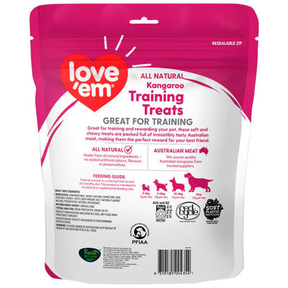 LOVE'EM KANGAROO TRAINING DOG TREATS 400G
