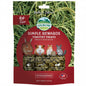 Oxbow Simple Rewards Timothy Treats packaging with images of small animals on a grass background