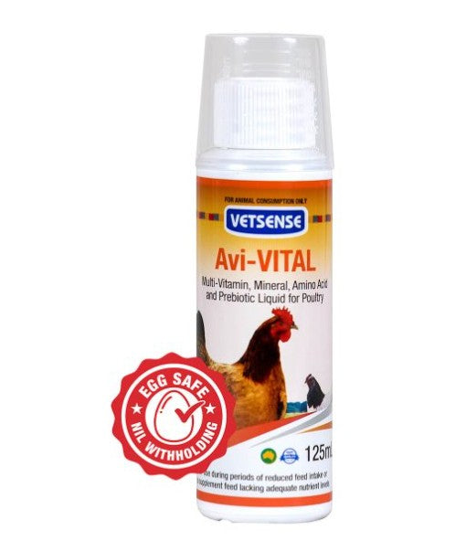 Vetsense Avi-Vital bottle for poultry on a white background