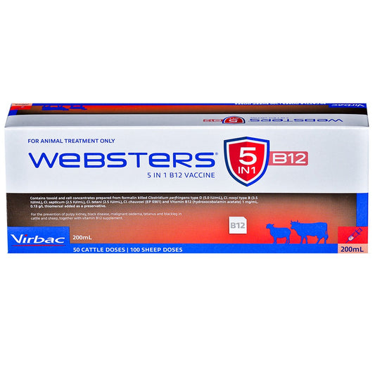 WEBSTERS 5 IN 1 B12 VACCINE - LOCAL PICK UP ONLY