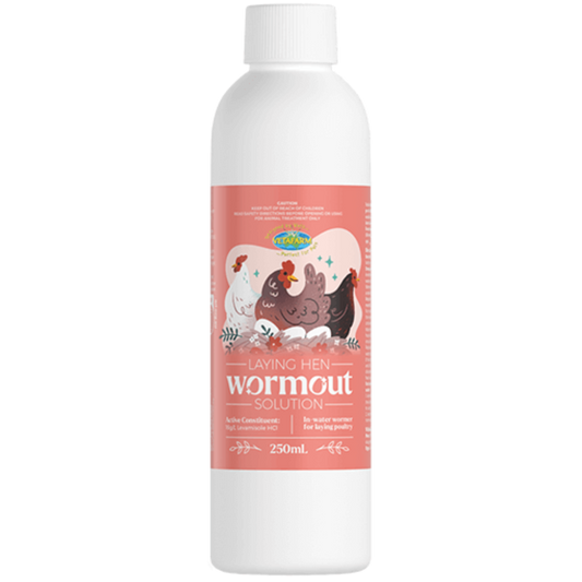 Bottle of Wormout Laying Hen Solution