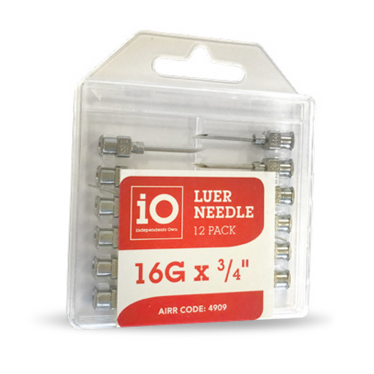 iO Luer Needles 16G x 1/2" (12pk)