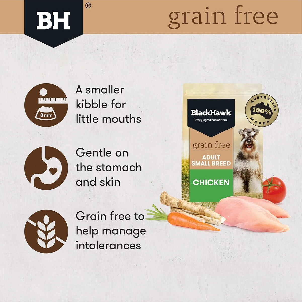 BLACKHAWK K9 GRAIN FREE SMALL BREED CHICKEN
