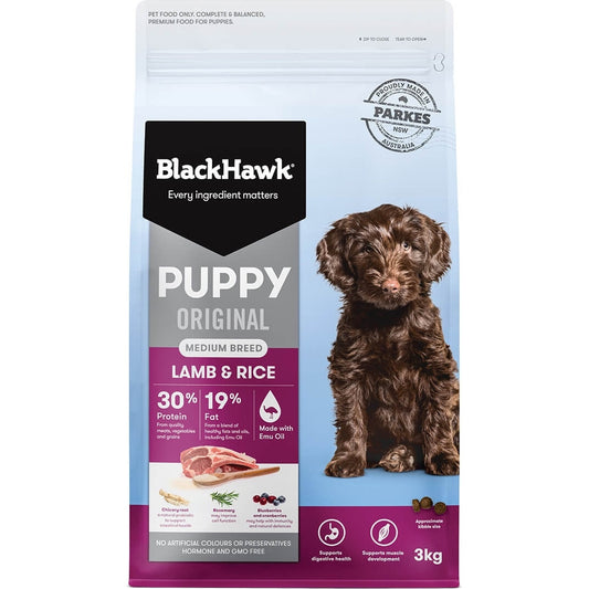 BLACKHAWK K9 MEDIUM PUPPY LAMB & RICE