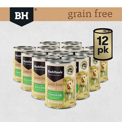 BLACKHAWK K9 GRAIN FREE CHICKEN 400GM 12s
