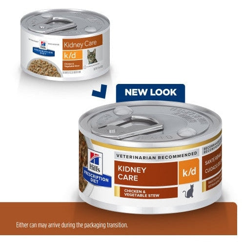 HILL'S PRESCRIPTION DIET FELINE K/D CHICKEN VEG STEW 82GM 24s