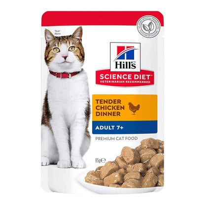 HILL'S SCIENCE DIET FELINE 7+ CHICKEN 85GM 12s POUCH