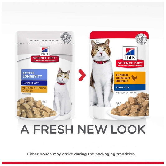 HILL'S SCIENCE DIET FELINE 7+ CHICKEN 85GM 12s POUCH