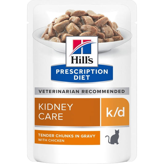 HILL'S PRESCRIPTION DIET FELINE K/D CHK 85GM 12s POUCH