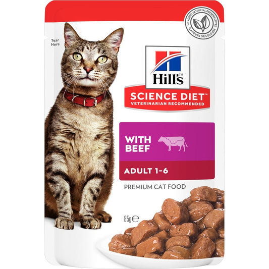 HILL'S SCIENCE DIET FELINE BEEF 85GM 12s POUCH